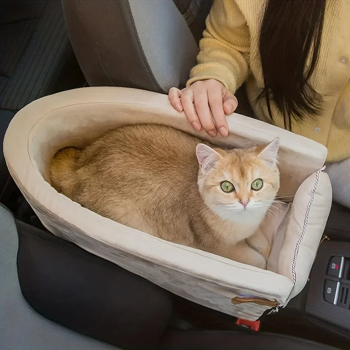 Pet Car Booster Seat With Armrest Attachment - Perfect For Traveling With Your Dog Or Cat - Central Control Handbag