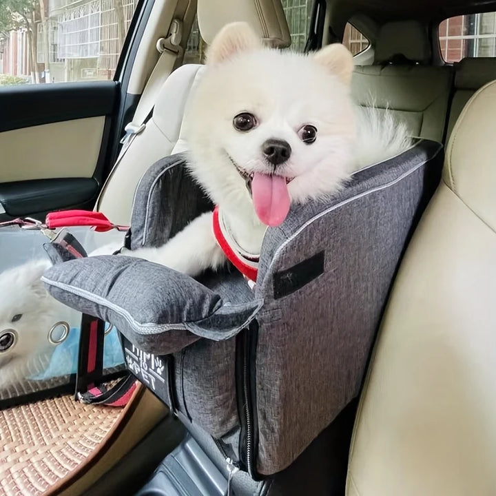 Pet Car Booster Seat With Armrest Attachment - Perfect For Traveling With Your Dog Or Cat - Central Control Handbag