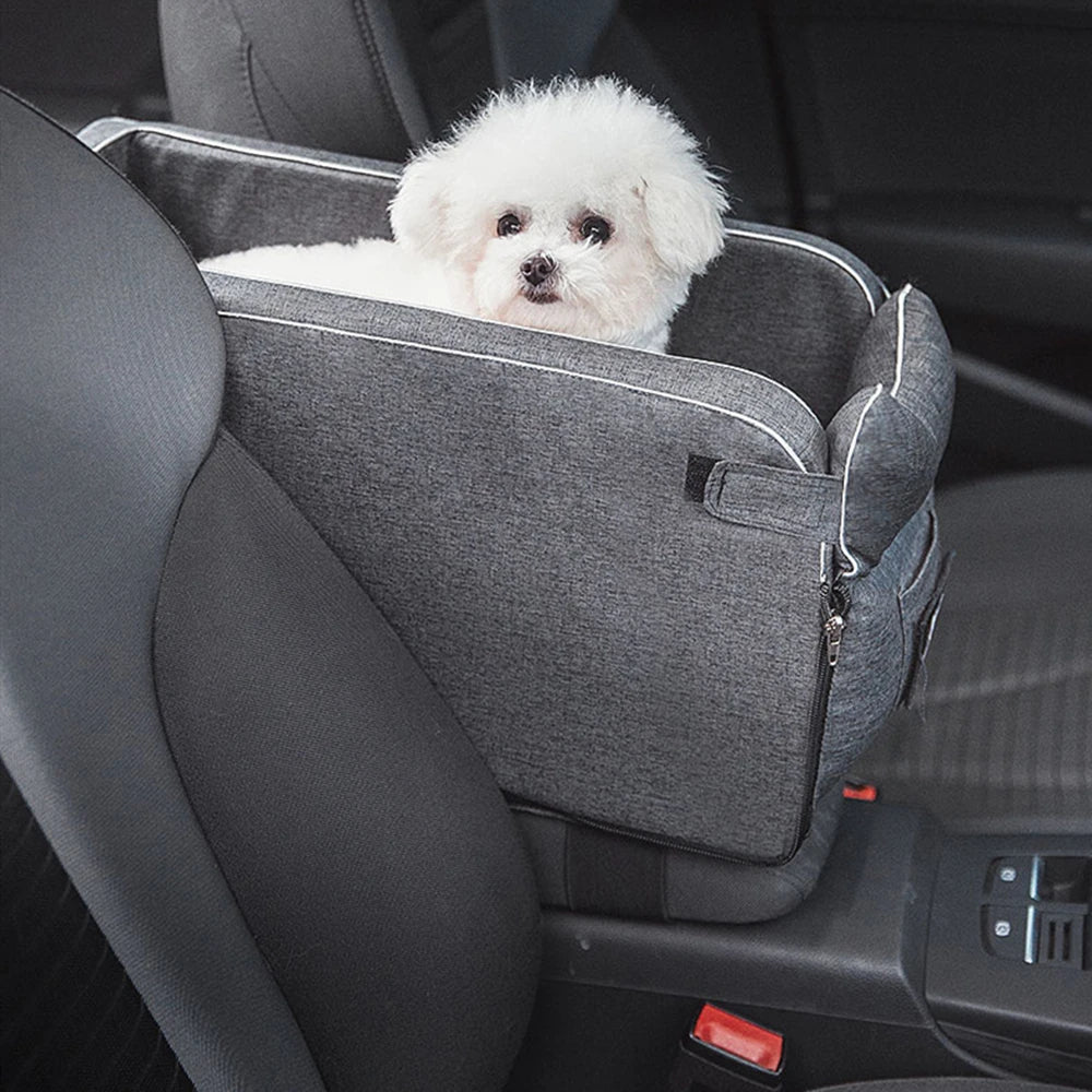 Portable Pet Dog Car Seat Central Control Dog Carrier Non-slip Safe Car Armrest Box Booster Bed For Small Dogs Cats Puppy Travel