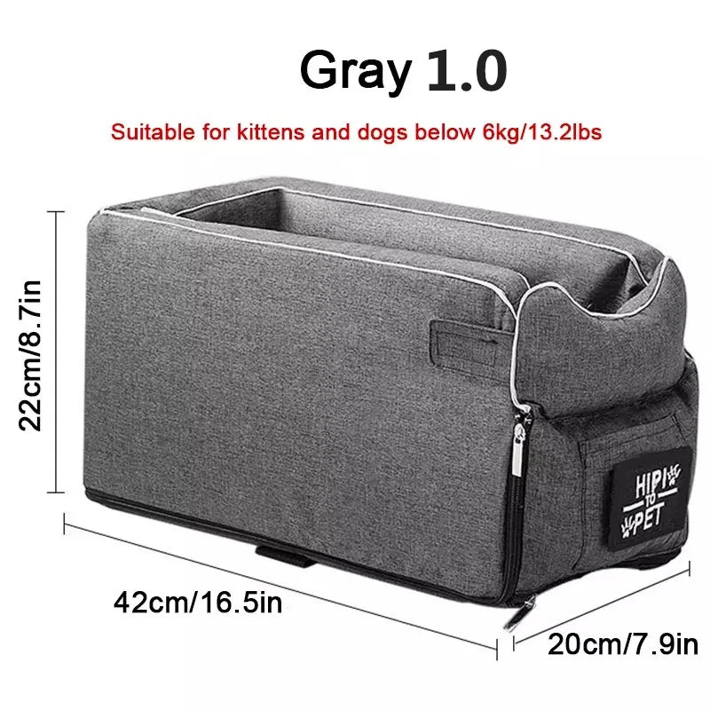 Portable Pet Dog Car Seat Central Control Dog Carrier Non-slip Safe Car Armrest Box Booster Bed For Small Dogs Cats Puppy Travel