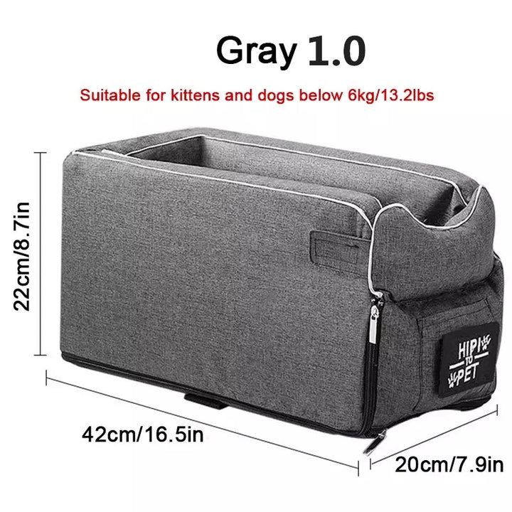 Portable Pet Dog Car Seat Central Control Dog Carrier Non-slip Safe Car Armrest Box Booster Bed For Small Dogs Cats Puppy Travel