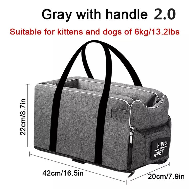 Portable Pet Dog Car Seat Central Control Dog Carrier Non-slip Safe Car Armrest Box Booster Bed For Small Dogs Cats Puppy Travel