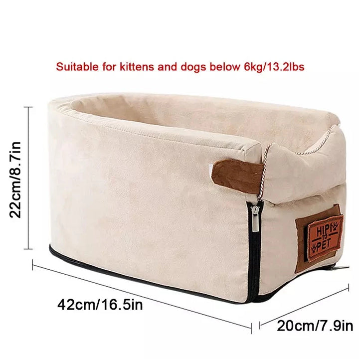 Portable Pet Dog Car Seat Central Control Dog Carrier Non-slip Safe Car Armrest Box Booster Bed For Small Dogs Cats Puppy Travel