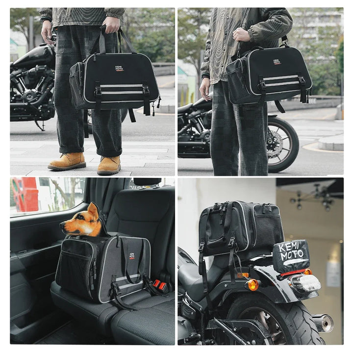 Motorcycle Pet Carrier Bag Cat Dog Pet Carrier Airline Approved Portable Cat Dog Travel Carrier For Luggage Rack Passenger Seat
