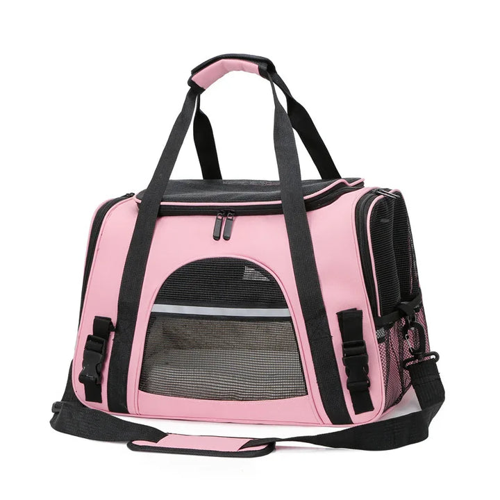 Portable Pet Travel Bag Dog Bag Mesh Dog Carrier Bag with Thick Cotton Cushion Pet Aviation Backpack Anti-suffocation Outdoor