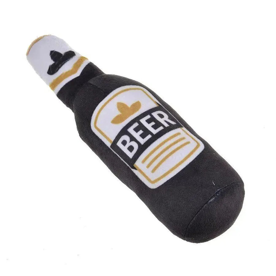 4PetsOnly Squeaky Plush Bottle Buddy Dog Toy