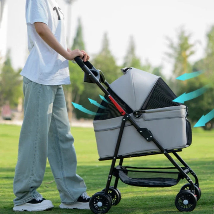 Pet Stroller Dog Cat Stroller Small Pet Cart For Outings Cart Bag Can Be Separated Breathable Shade Light Folding Outdoor Travel