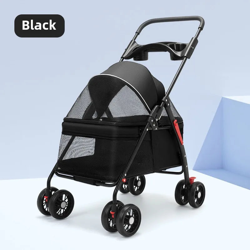 4PetsOnly Foldable Pet Stroller - Lightweight for Cats & Small Dogs