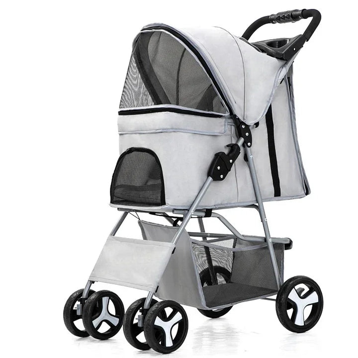 Pet Stroller Lightweight Folding Universal Wheel Cat Dog Travel Breathable Pet Stroller Outdoor Stroller for Small Medium Pets
