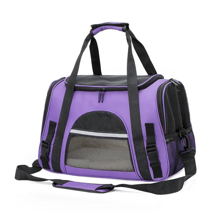 Portable Pet Travel Bag Dog Bag Mesh Dog Carrier Bag with Thick Cotton Cushion Pet Aviation Backpack Anti-suffocation Outdoor
