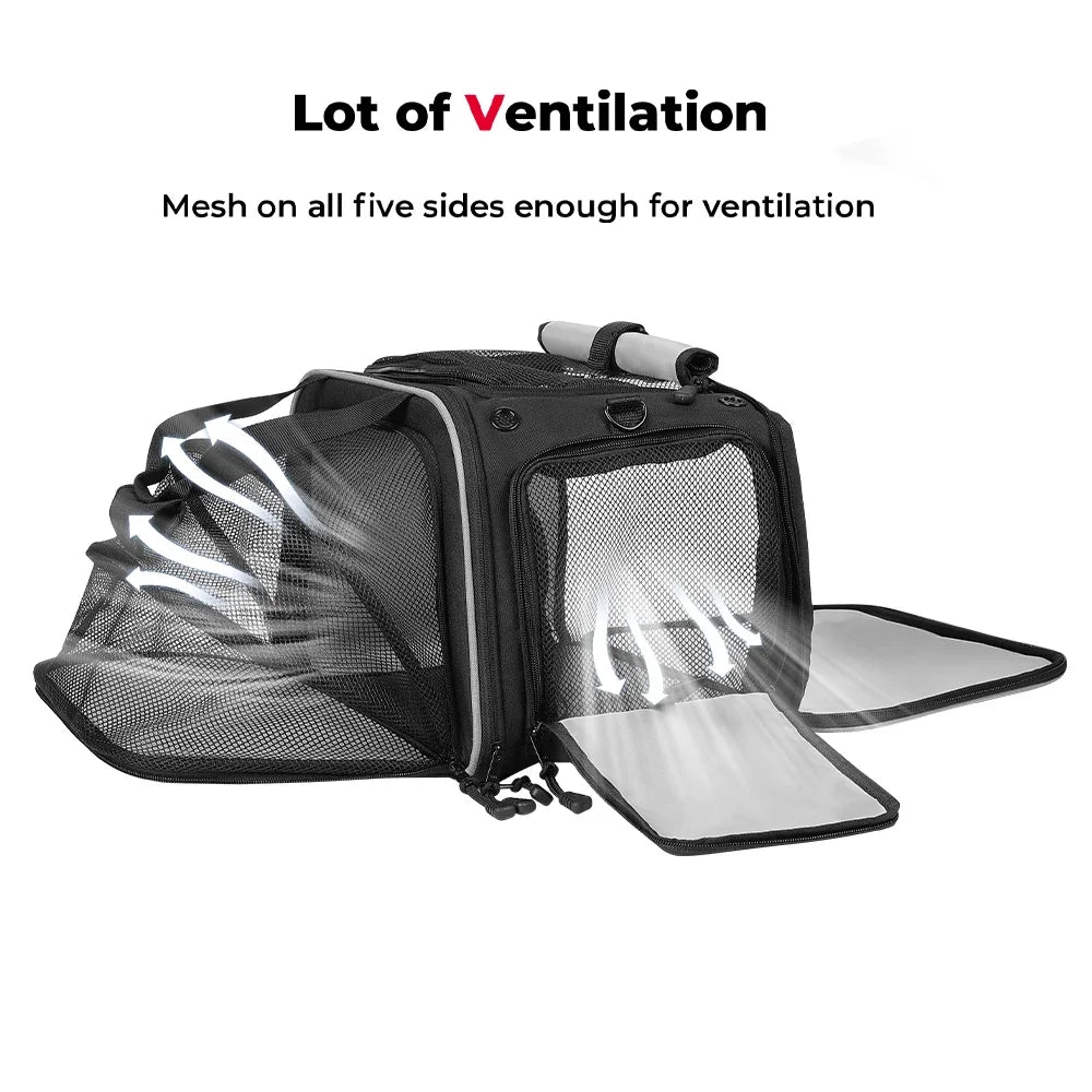 Motorcycle Pet Carrier Bag Cat Dog Pet Carrier Airline Approved Portable Cat Dog Travel Carrier For Luggage Rack Passenger Seat