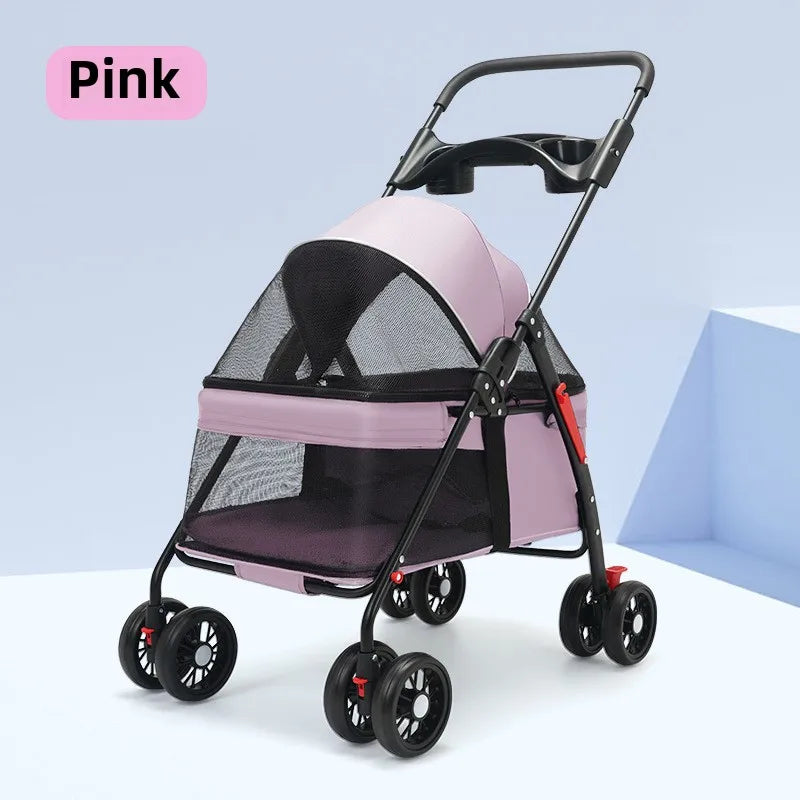 4PetsOnly Foldable Pet Stroller - Lightweight for Cats & Small Dogs