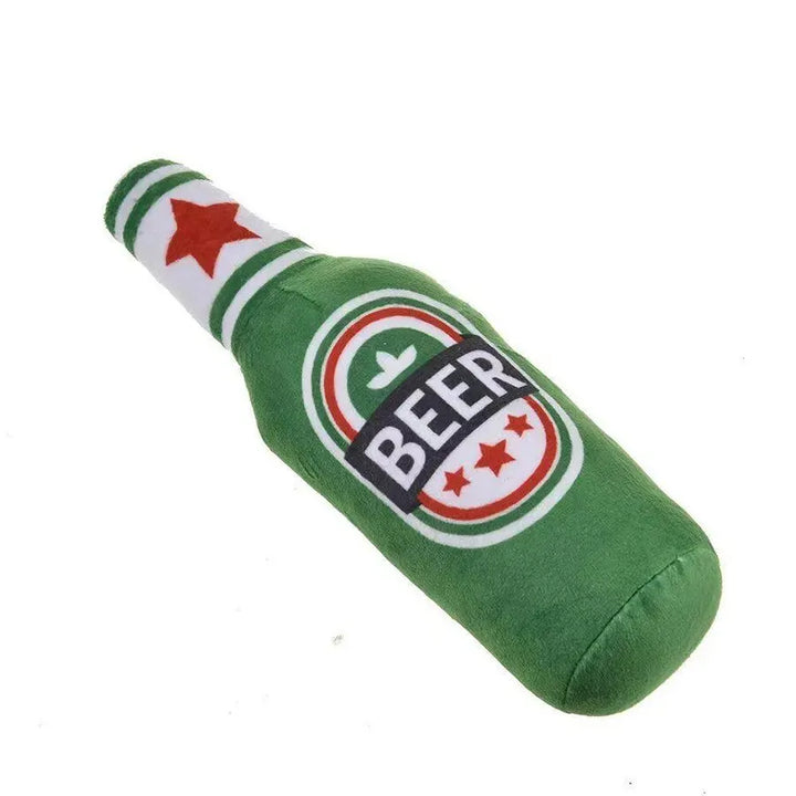 4PetsOnly Squeaky Plush Bottle Buddy Dog Toy