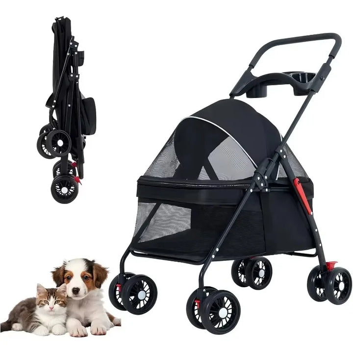 4PetsOnly Foldable Pet Stroller - Lightweight for Cats & Small Dogs