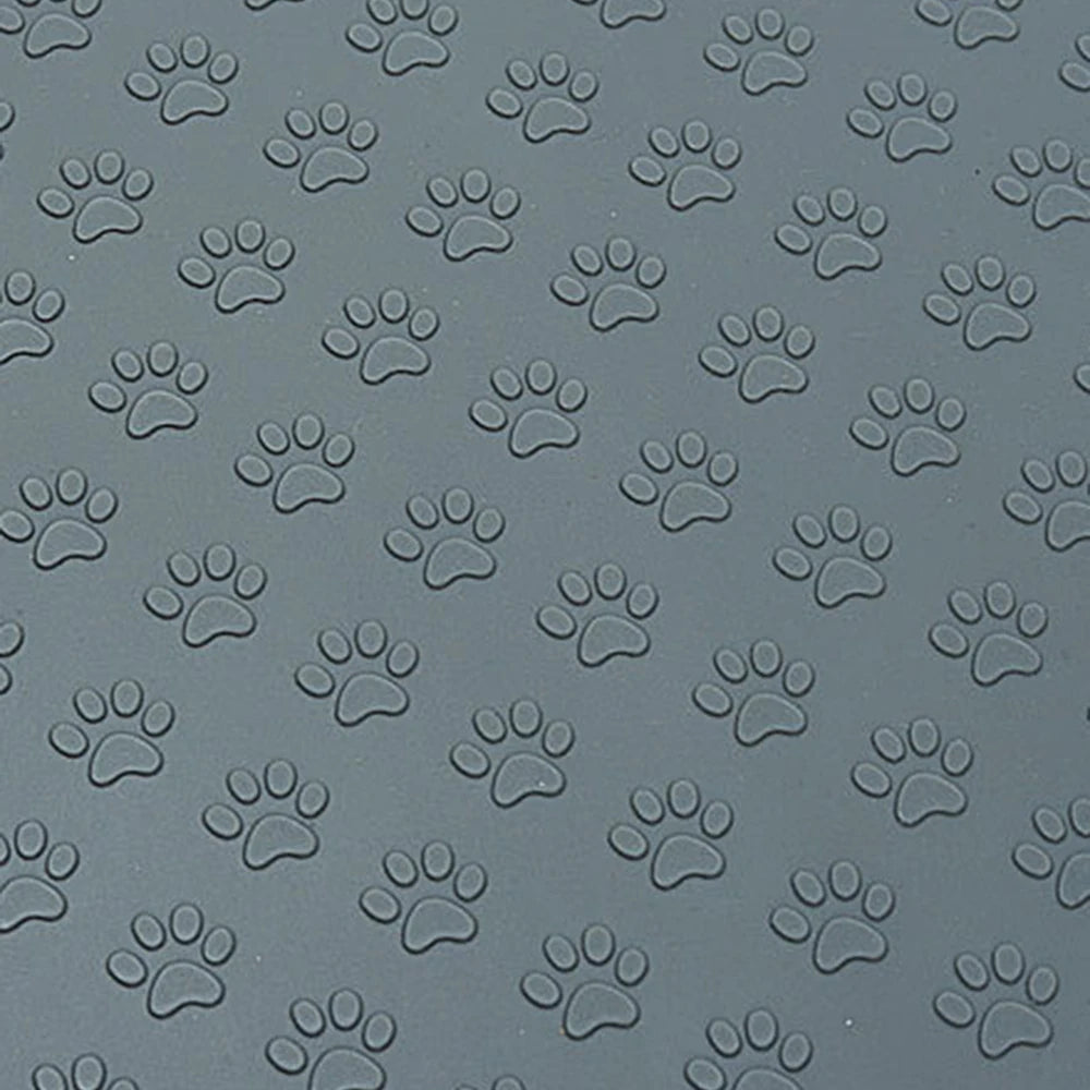 4PetsOnly Silicone Pet Eating Mat - Paw Print, Leak-Proof, Non-Slip