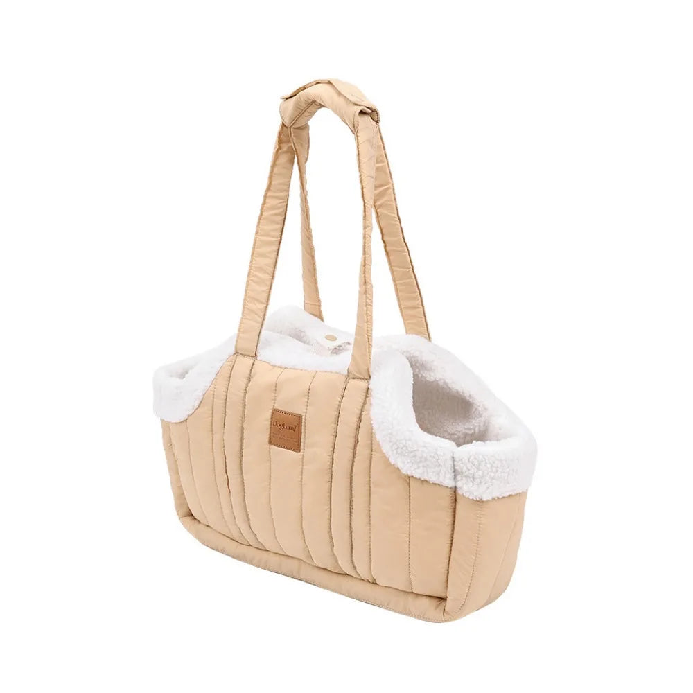Travel Pet Carrier Portable Pet Tote Bag Thickened Plush Pet Go-out Bag Open Style Warm Pet Carrying Bag Winter