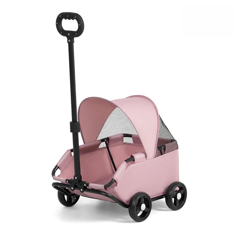 Small pet stroller, dog, cat, teddy baby stroller, portable and foldable outdoor small pet cart for going out
