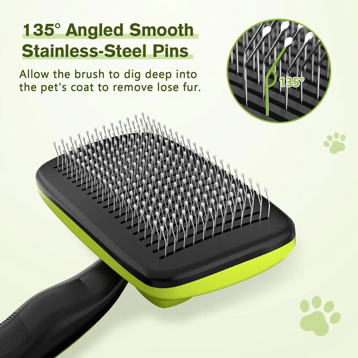 Pecute Self-Cleaning Slicker Brush for Dogs Cats Lightweight Brush for Shedding Massaging Grooming Brush Gently Removes