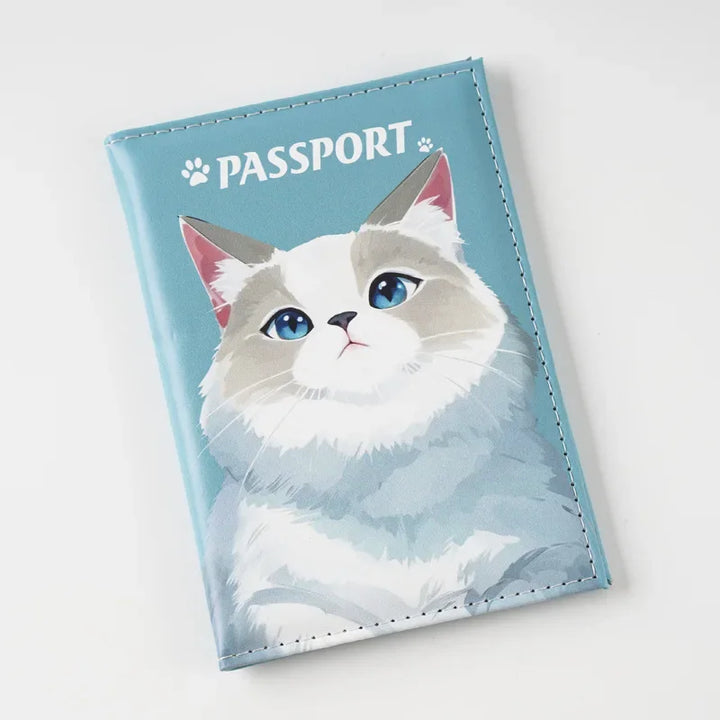 Cute Pet Cat Dog Printed Passport Holder Travel Wallet Passport Cover Passport Wallet Ticket Id Card Holder Travel Accessories