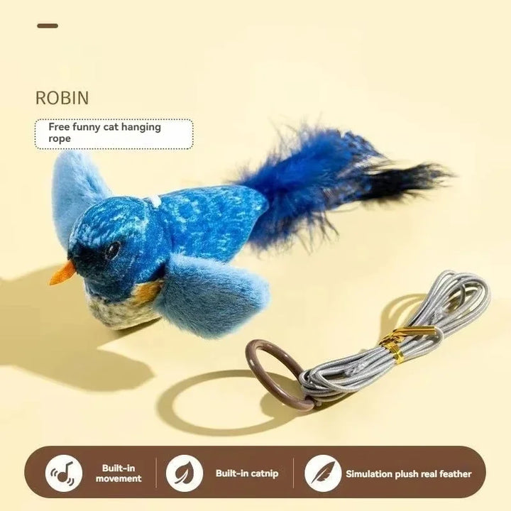 4PetsOnly Interactive Catnip Plush Cat Toy - Realistic Bird Sound