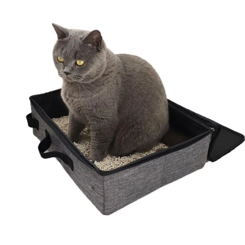 Portable Folding Travel Pet Litter Box Puppy Toilet Tray Folding Cat Litter Potty Waterproof Outdoor Foldable Cat Litter Box