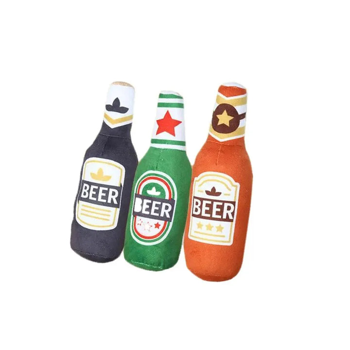 4PetsOnly Squeaky Plush Bottle Buddy Dog Toy
