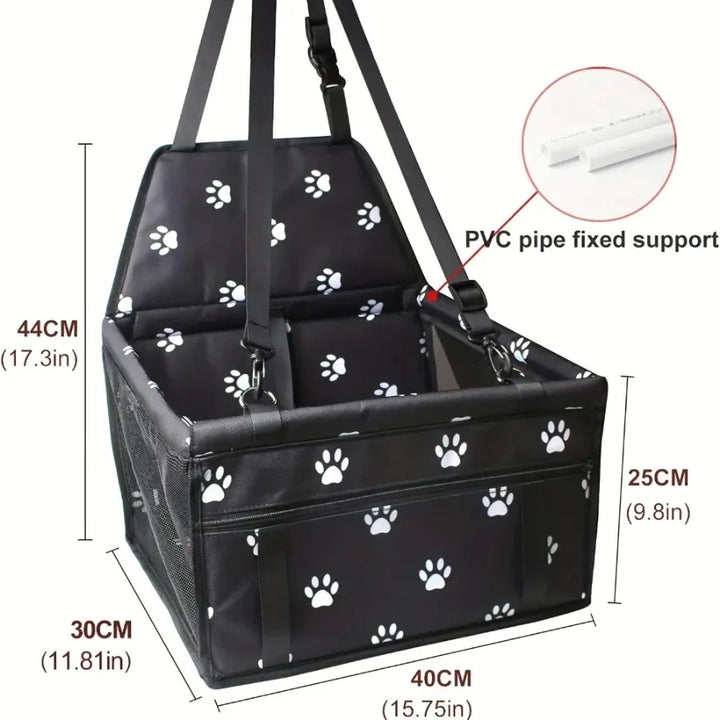 Pet Car Booster Seat - Folding Waterproof Carrier for Dogs, Cats and Puppies, Travel Carrier Bag with Seat Belt for Pets