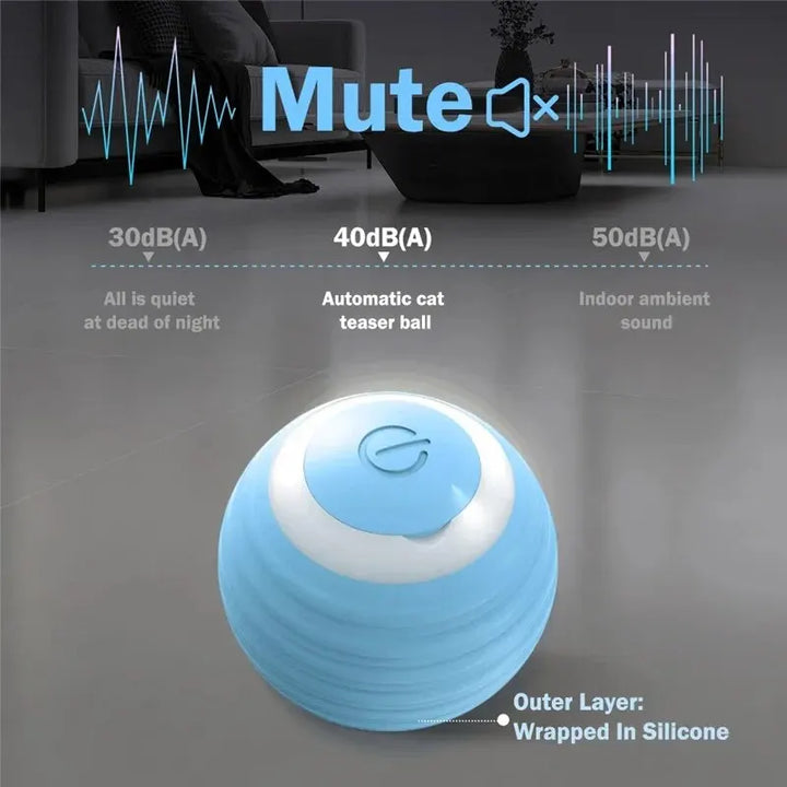 4PetsOnly Interactive Smart Cat Ball Toy - Self-Moving, Rechargeable