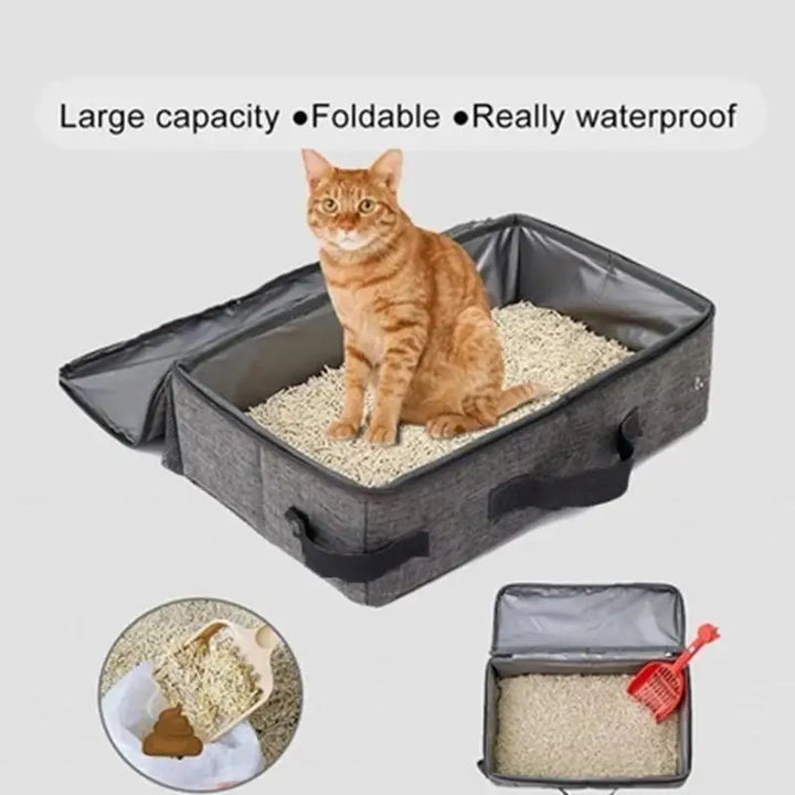 Portable Folding Travel Pet Litter Box Puppy Toilet Tray Folding Cat Litter Potty Waterproof Outdoor Foldable Cat Litter Box