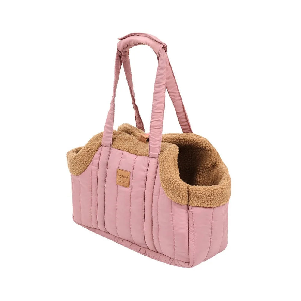 Travel Pet Carrier Portable Pet Tote Bag Thickened Plush Pet Go-out Bag Open Style Warm Pet Carrying Bag Winter