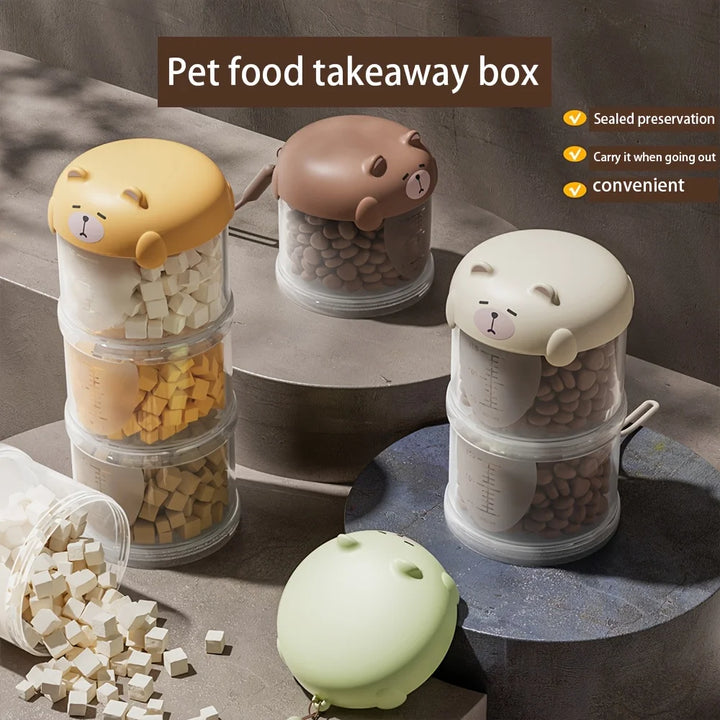 Portable Pet Travel Snack Box Cat and Dog Portable Dog Training Snack Bag Hangable Mini Snack Container Pet Walk Snack Box