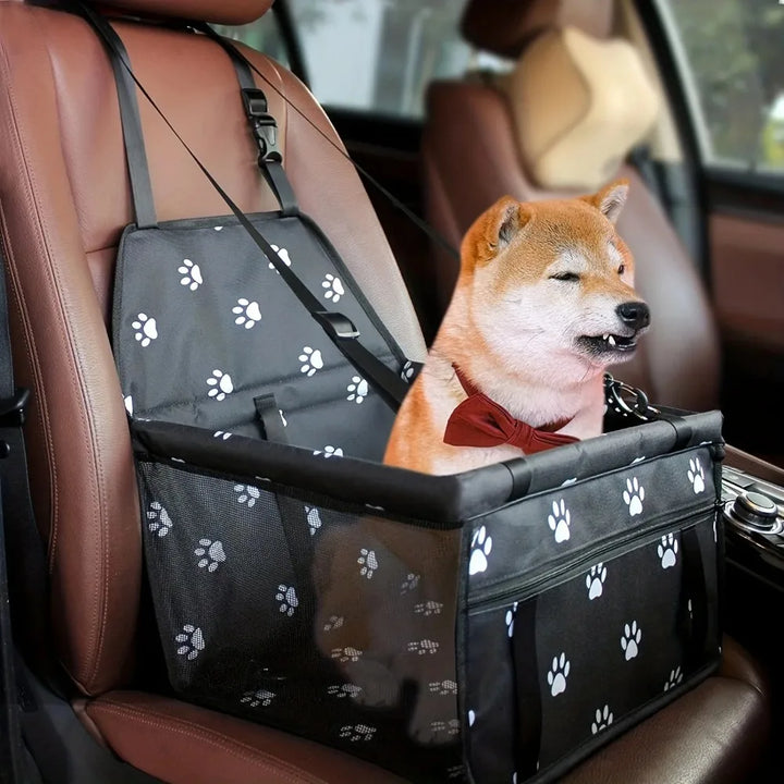 Pet Car Booster Seat - Folding Waterproof Carrier for Dogs, Cats and Puppies, Travel Carrier Bag with Seat Belt for Pets