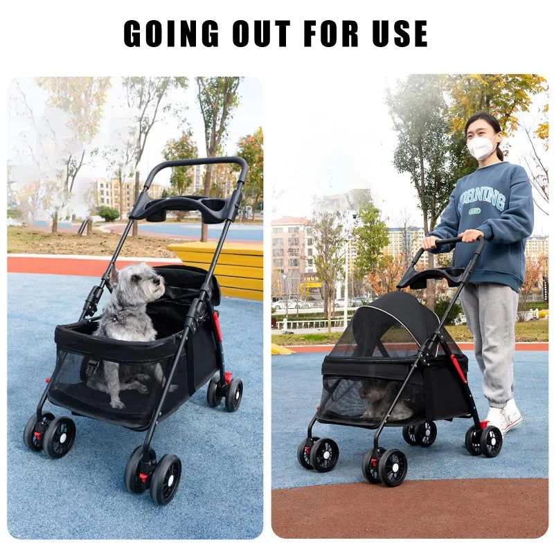 4PetsOnly Foldable Pet Stroller - Lightweight for Cats & Small Dogs