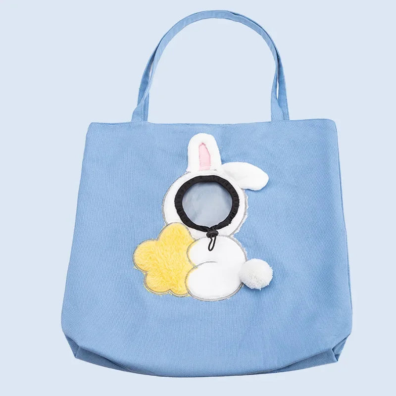 4PetsOnly Canvas Pet Travel Tote Bag - Fashionable Breathable Shoulder Carrier for Cats & Dogs