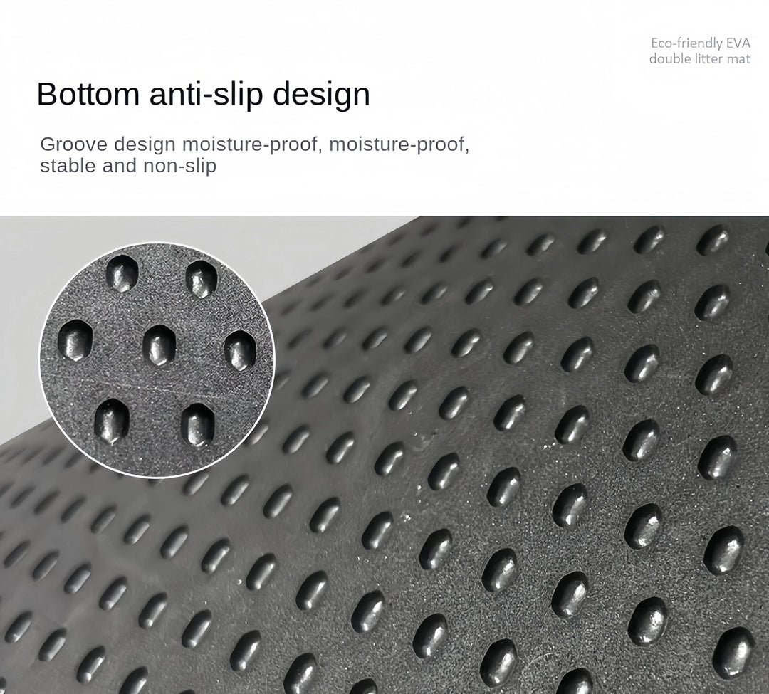 4PetsOnly Large EVA Double-Layer Cat Litter Mat - Waterproof, Non-Slip