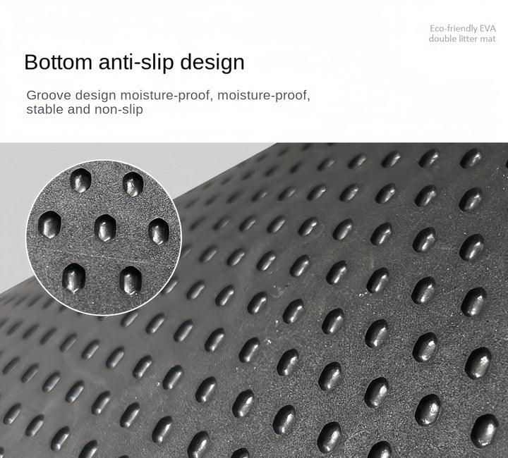 4PetsOnly Large EVA Double-Layer Cat Litter Mat - Waterproof, Non-Slip