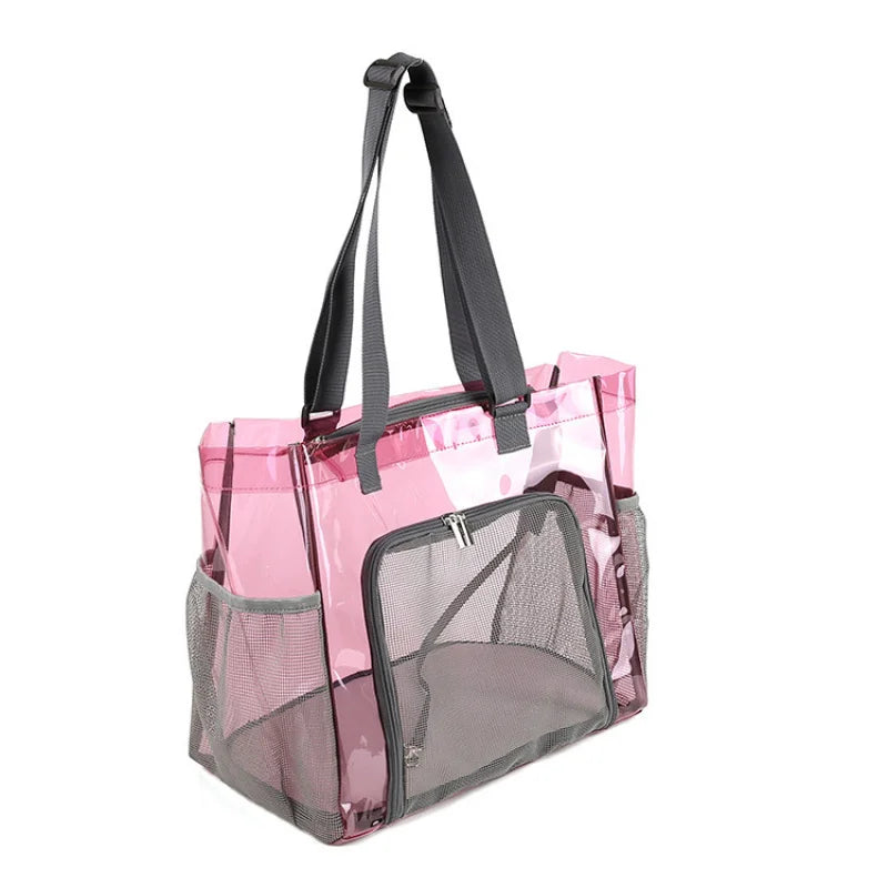 PVC Pet Carrier Backpack for Cats & Dogs - Travel Tote with Ventilation Mesh, Handheld/Shoulder Strap for Outdoor Adventures