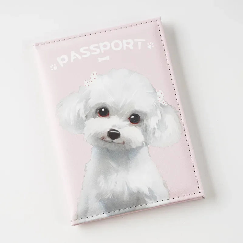 Cute Pet Cat Dog Printed Passport Holder Travel Wallet Passport Cover Passport Wallet Ticket Id Card Holder Travel Accessories