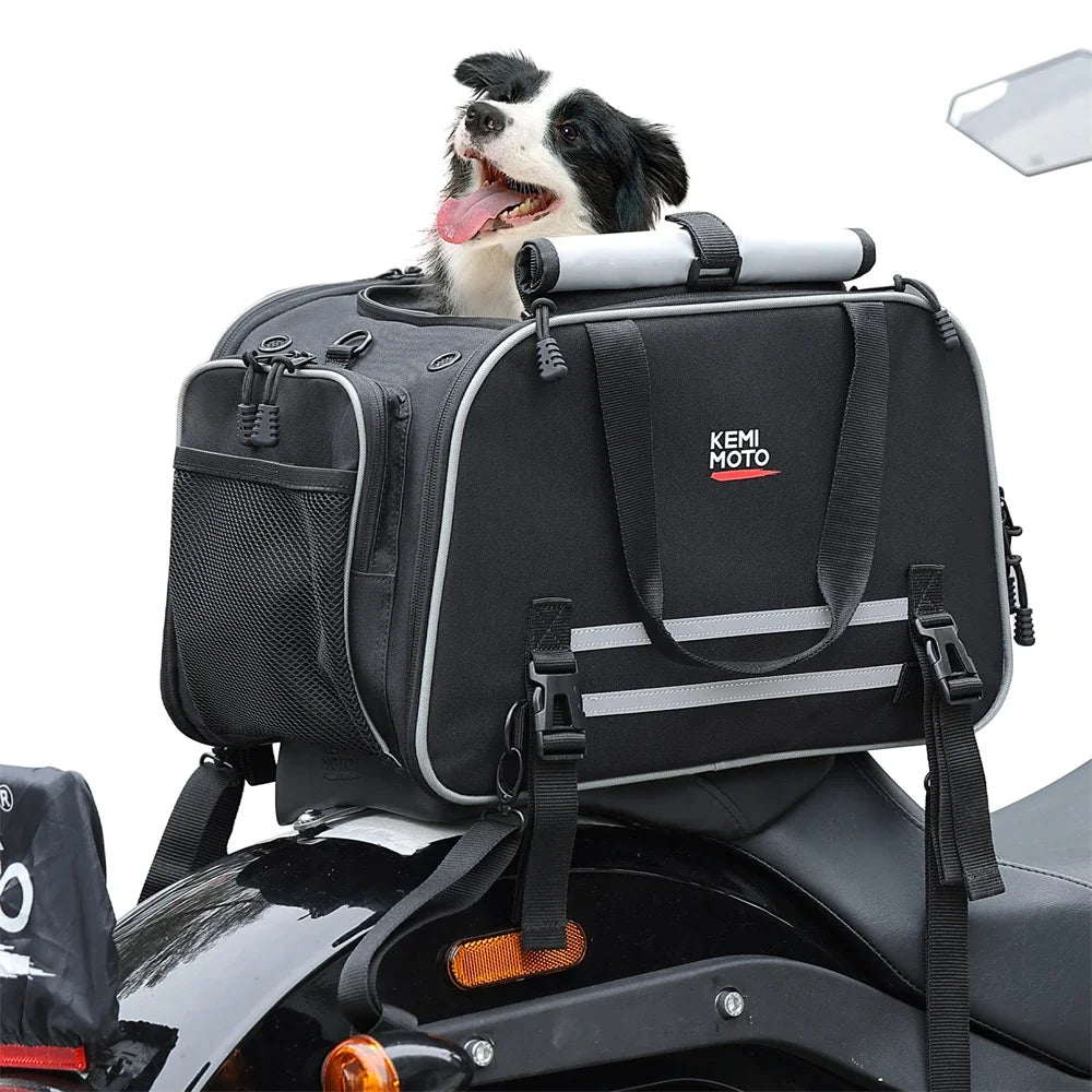 Motorcycle Pet Carrier Bag Cat Dog Pet Carrier Airline Approved Portable Cat Dog Travel Carrier For Luggage Rack Passenger Seat