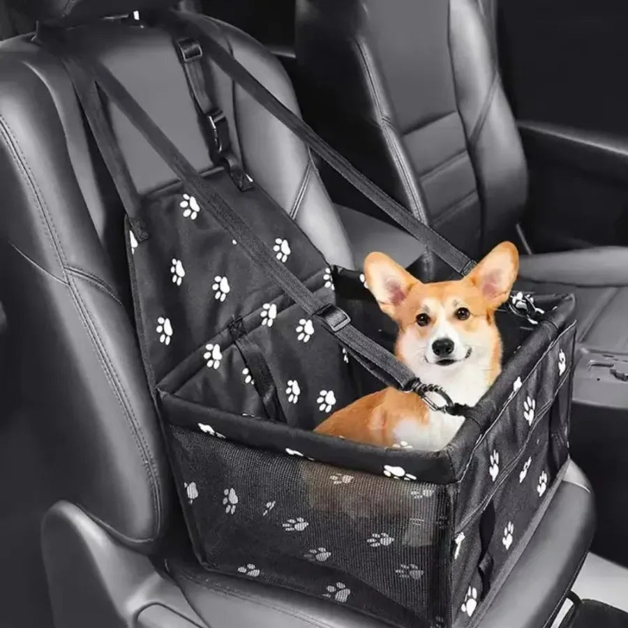 Pet Car Booster Seat - Folding Waterproof Carrier for Dogs, Cats and Puppies, Travel Carrier Bag with Seat Belt for Pets