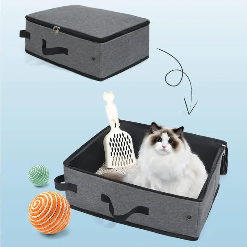 Portable Folding Travel Pet Litter Box Puppy Toilet Tray Folding Cat Litter Potty Waterproof Outdoor Foldable Cat Litter Box
