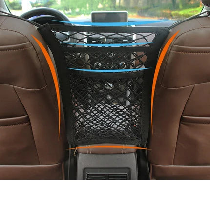 Dog Car Net Barrier Pet Travel Safety Barrier Car Carrier Rear Seat Fence Anti-collision for Child and Pets with Storage Bag