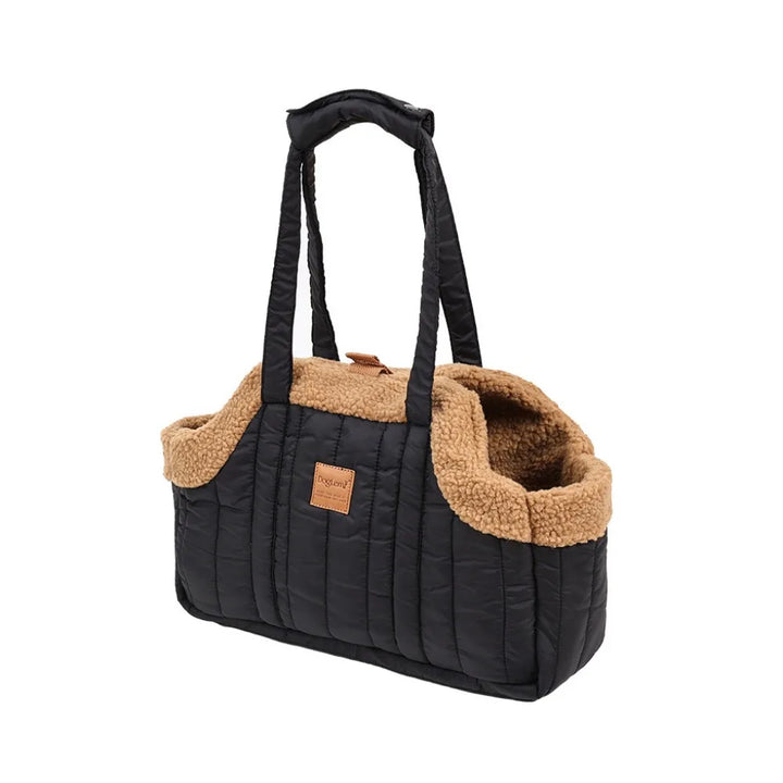 Travel Pet Carrier Portable Pet Tote Bag Thickened Plush Pet Go-out Bag Open Style Warm Pet Carrying Bag Winter