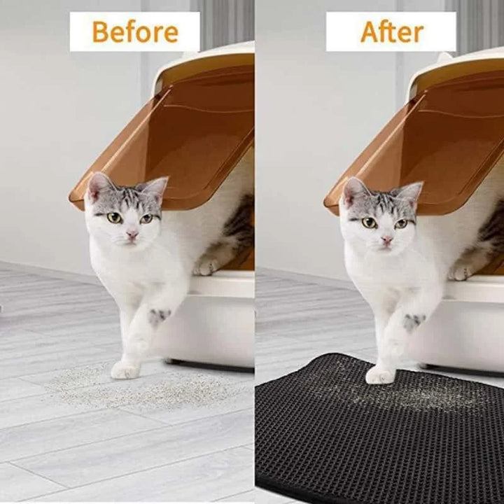 4PetsOnly EVA Double-Layer Cat Litter Mat - Waterproof, Non-Slip