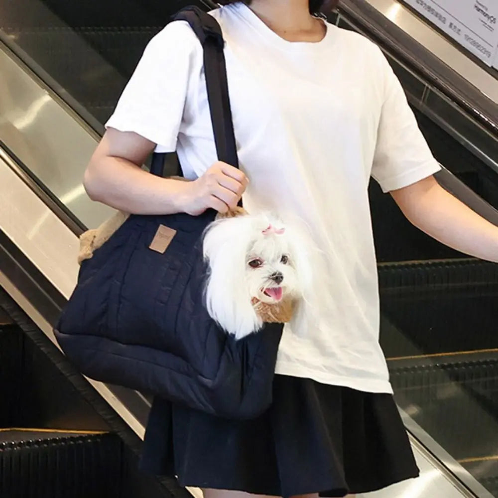Travel Pet Carrier Portable Pet Tote Bag Thickened Plush Pet Go-out Bag Open Style Warm Pet Carrying Bag Winter