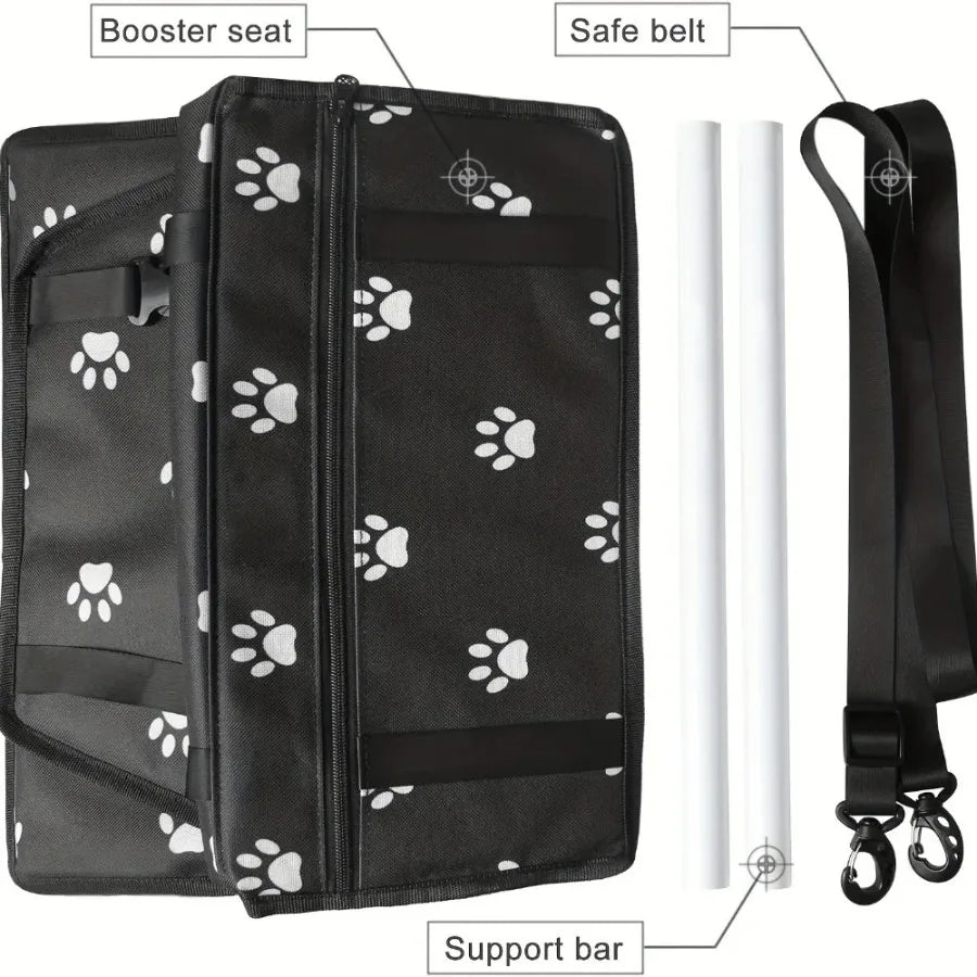 Pet Car Booster Seat - Folding Waterproof Carrier for Dogs, Cats and Puppies, Travel Carrier Bag with Seat Belt for Pets