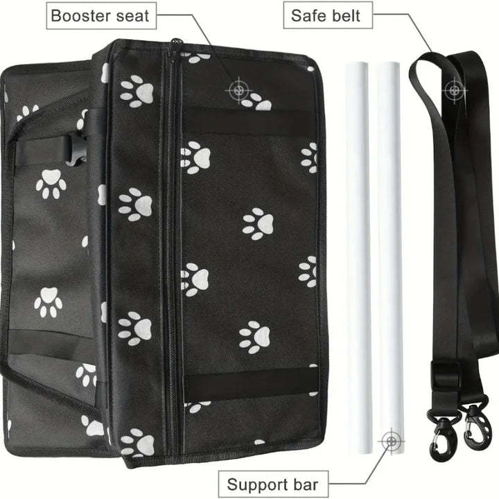 Pet Car Booster Seat - Folding Waterproof Carrier for Dogs, Cats and Puppies, Travel Carrier Bag with Seat Belt for Pets