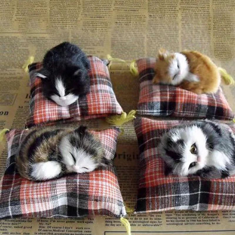 4PetsOnly Simulation Cat Plush Cushion - Decorative, Pet-Safe Ornament
