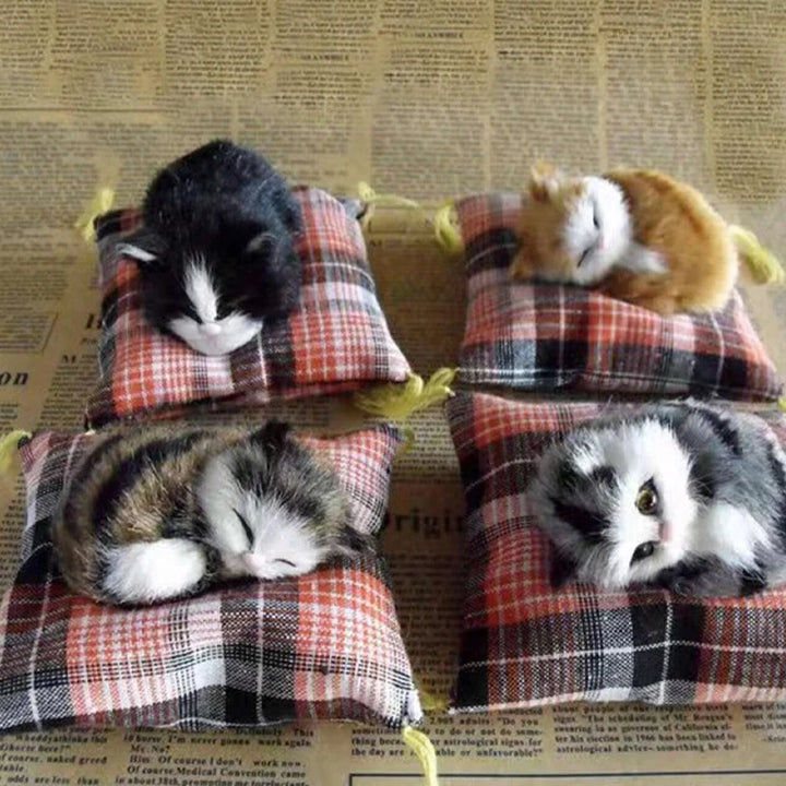 4PetsOnly Simulation Cat Plush Cushion - Decorative, Pet-Safe Ornament