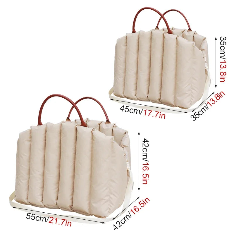 Portable Pet Dog Bag for Travel Luxury Handbag Winter Warm Removable Portable Outdoor Travel Safety Seat Bag Cat supplies